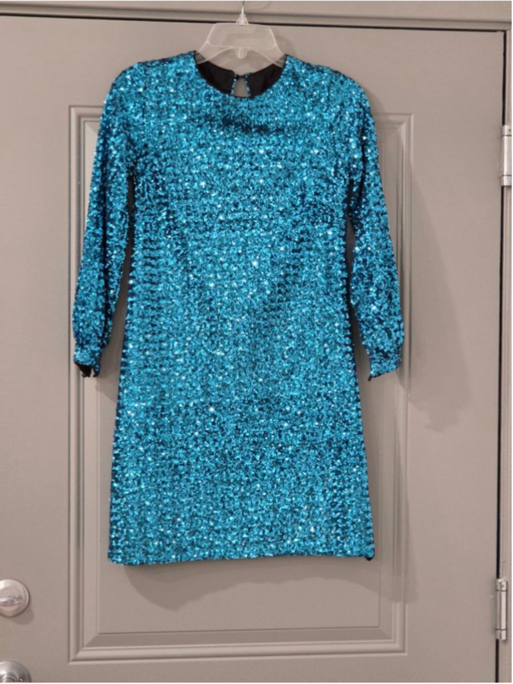 Women's Hunter Bell Teal Sequin Mini Dress Size 0 - Picture 3 of 10
